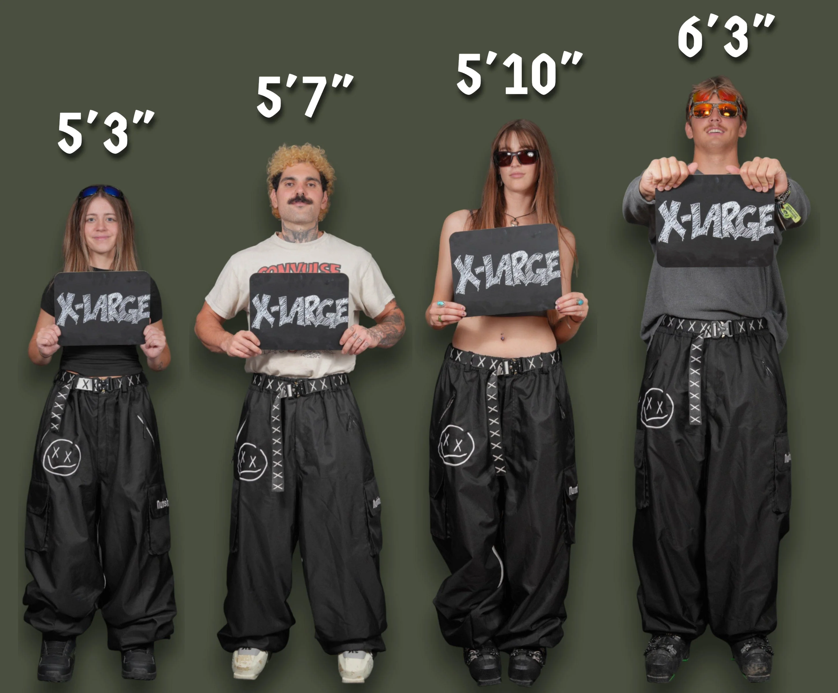 Slacker Baggy Snow Bib: Grey - Image 14